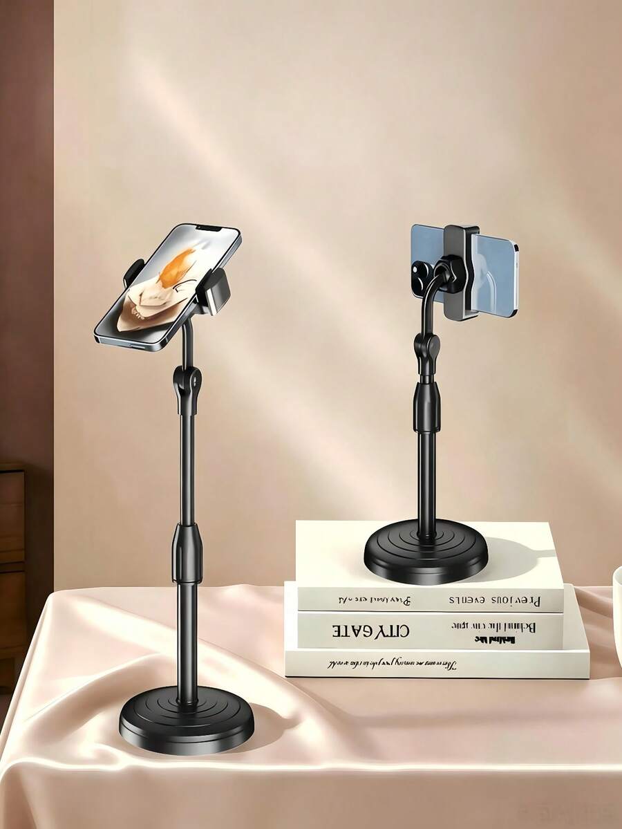 Ergonomic Phone Stand With Weighted Base, 360° Rotating, Stable Telescopic Phone Holder, Non-Slip Multi-Angle Desktop Stand, Back To School Phone Accessory, Desktop Storage, Home Decor, Unisex, Essential For Cruise Travel