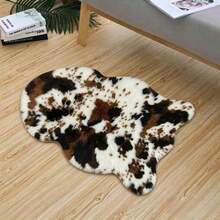 1pc Asymmetrical Faux Cowhide Plush Rug, Nordic Luxury Faux Cowhide Plush Rug, Asymmetric Size, 1-5cm Trimming Error, Decorative Carpet, Bedroom Decor, Small Rug, Carpet, Home Decor, Living Room Carpet, Living Room Small Rug, Bedroom Rug, Living Room Home Decor, Outdoor Rug, Washable Rug, Fleece Rug, Furry Rug, Autumn/Winter Rug, Thick/Plush - Multicolor - View 12