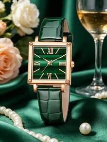 1/2/4-Piece Women's Quartz Watch Set With PU Leather Strap And Cherry-Themed Accessories, Delicate And Elegant, Perfect For Daily Casual Wear And An E - Mouldless - View 13