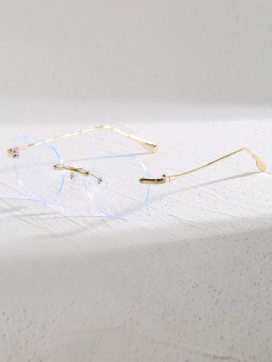 1 par de gafas retro de lente transparente personalizadas con marco poligonal, gafas transparentes de marco completo para mujer, adecuadas para fotografía callejera, viajes, vacaciones y uso en la playa - transparente - Ver 1