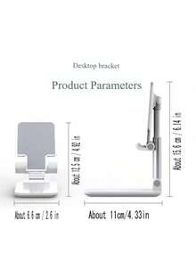 1pc Adjustable Folding Desktop Phone Stand, Desktop Electronic Product Holder (Suitable For Hunchback Use), Live Streaming Tablet Stand, Height-Adjustable Folding Multi-Function Universal Support Bracket, Suitable For Watching TV Shows, Live Streaming, Learning, Working And Video Conferencing - A - View 3