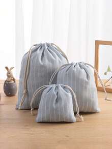 1/3 buah Tas Penyimpanan Pakaian Dalam & Kaos Kaki Minimalis Bergaris Linen dengan Kantong Serut untuk Perjalanan, Unisex, Cocok untuk Penggunaan di Rumah atau Luar Ruangan, Kamar Tidur, Pengorganisasian Penyimpanan, Penyimpanan Rumah, Set Musim Semi, Pakaian Musim Semi - MultiWarna - View 4
