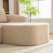 Modular Sectional Sofa In Chenille Fabric, Light Khaki 3 Seats - 卡其色三座 - 查看 8
