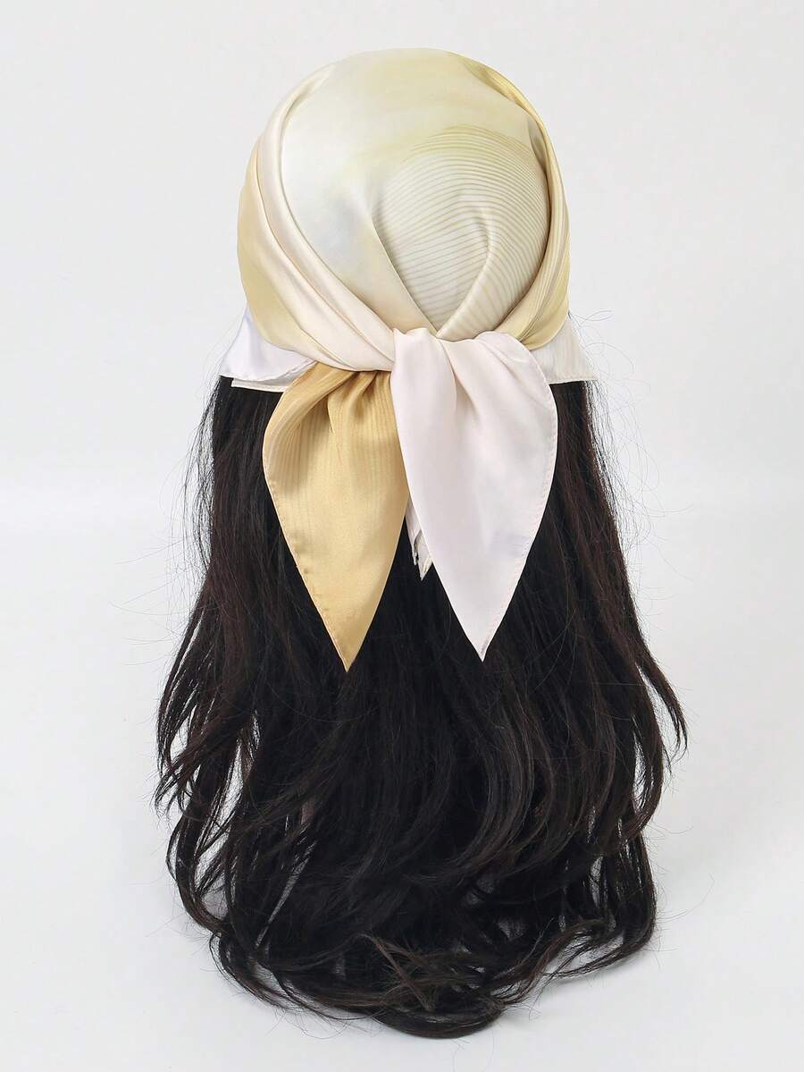 1pc Gradient Square Scarf, Comfortable, Elegant, Unique, Classic, Spring/Autumn New Style, Versatile, Fashionable, Daily Wear, Women's Scarf - Multicolor - View 1