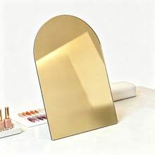 1pc Oval Gold Artificial Nail Display Board, Large Capacity Nail Art Photography Background Prop, Handheld Nail Sample Decoration Display Tray, Nail Color Tool - Multicolor - View 13