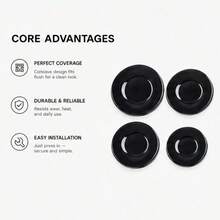 4PCS SABAF Gas Burner Caps, Stylish Black Stove Burner Covers, Durable Easy To Clean Gas Cooktop Burner Covers For Home Kitchen - View 4