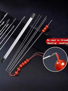 5-36件組側開孔穿珠針,易穿線,適合手工藝與DIY串珠,17cm/6.69英吋,附收納管 - 彩色 - 查看 6