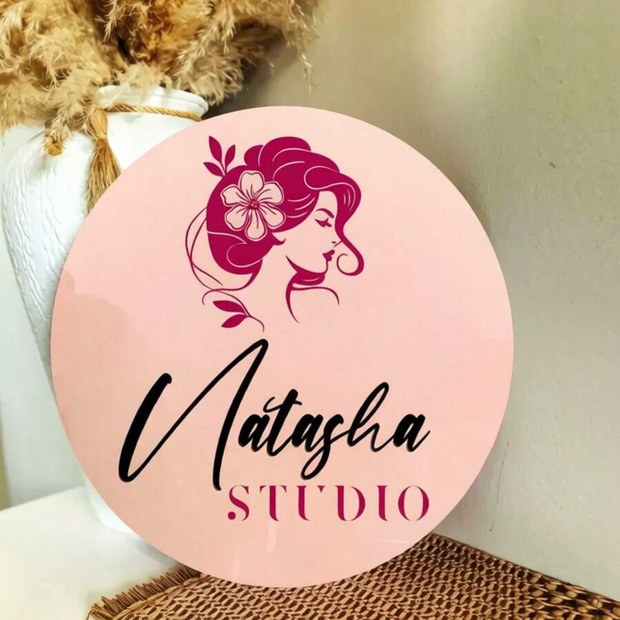 1pc Customized Business Logo Personalized UV Printed Acrylic Sign Indoor Wall-Mounted Logo For Nail Salon Beauty SPA Studio Reception Desk Decor - Multicolor - View 1