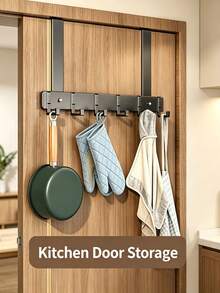 1pc Over-The-Door Hook, Easy Installation, No Drilling Required. Metal Over-The-Door Hook, Can Be Used To Hang Hats, Keys, Etc., Saves Home Space, Suitable For Entryway, Bathroom, Bedroom, Home, Dormitory, Etc. Can Hang Bags, Clothes Hangers, Hobby Supplies - Multicolor - View 4