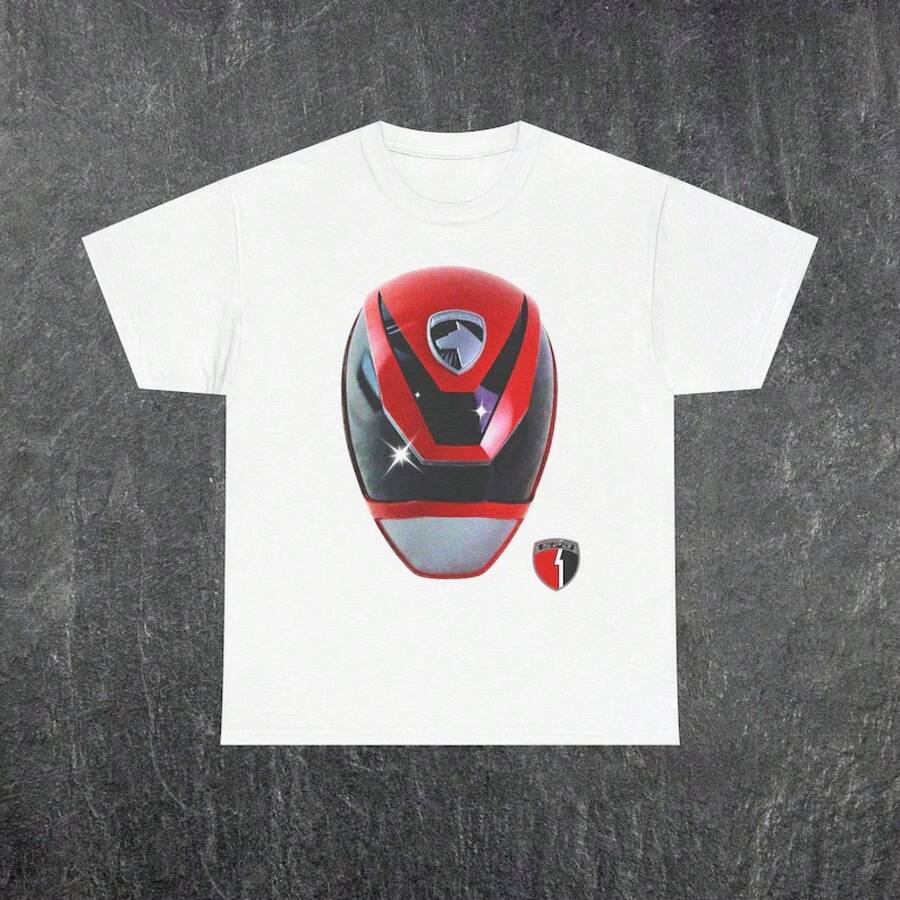 Red Power Ranger Tee Men's And Women's Short-Sleeved T-Shirts For All Seasons - 白色4 - 查看 1