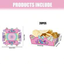 卡通娃娃屋食物托盤派對贈品紙製食物盛盤生日派對用品娃娃主題卡通紙托盤生日裝飾 - 款式一 - 查看 13