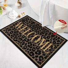 1pc Leopard Print Design Microfiber Bath Rug,Non-Slip And Soft Bathroom Floor Rugs,Doormat,Water Absorption Mat,Machine Washable,Low Pile,TPR Backing,Knit Fabric,ForBedroom,Kitchen, Entryway,Indoor Use,Accessories & Home Decor,Perfect New Home Gift. - B - View 2