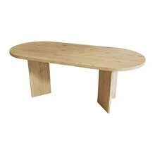Mesa de comedor 200 * 90 cm, apta para 6–8 personas, mesa de comedor con esquinas redondeadas, sobre de mesa engrosado, mesa de comedor de estilo sencillo, nogal - Camel - Ver 8