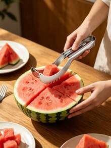 2/1pc, Stainless Steel Watermelon Slicer - Easy Fruit Splitter And Cutter For Kitchen Gadgets And Supplies - Multicolor - View 1