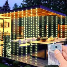 Fairy Tale LED Curtain Lights, Battery Powered 8 Modes String Lights, Bedroom Background Wedding Party Christmas Indoor Decoration Hanging Window Curtain String Lights - Battery Box Curtain Light - View 19