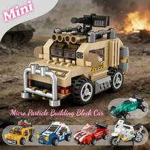 Micro Particle Mini Building Block Car Series, Children's Building Block Toy Set, DIY Educational Puzzle Toy, ABS Material, Includes Multiple Car Models, Recommended Gift For Kids, Soft Building Block Mat. Fashionable Gift For Back To School And Major Holidays. Gift Bag Packaging More Affordable. - Multicolor - View 3