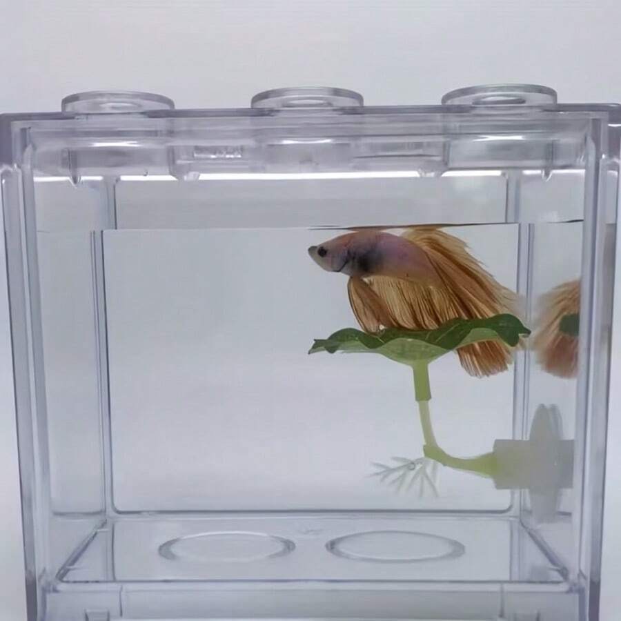 1件式人造鬥魚葉片休息墊附吸盤,仿真荷葉鬥魚吊床,水族魚缸休息植物裝飾,適合鬥魚 Splendens 的小型熱帶魚睡眠裝飾 - 單片荷葉 - 查看 1