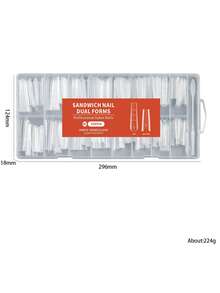 256pcs Transparent Almond-Shaped Dual-Mold Nail Extension Tips, Double-Layered Flexible Reusable Nail Extension Templates In 16 Sizes, Suitable For Professional Nail Salons, Home DIY Manicure, Daily Wear, For Nail Artists And Beginners To Create Y2K Nails - Clear - View 4