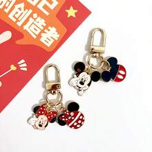 2pcs Disney New Cute Mickey Minnie Couple Keychain, Exquisite Unisex Metal Pendant Key Chain For Bag - View 4