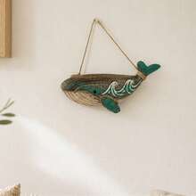 Wooden Whale Hanging Ornament Ocean Style Decor Small Fish String Creative Wall Hanging Home Curtain Living Room TV Wall Decoration - Multicolor - View 4