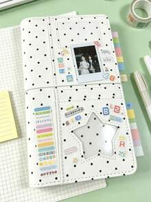 1 buah Notebook Ring Binder Denim Polkadot Gaya Korea Minimalis Ukuran A6, Ramah untuk DIY, Portabel untuk Pelajar, Cocok untuk Jurnal dan Scrapbooking Foto Pribadi - Buku lembaran lepas - View 11