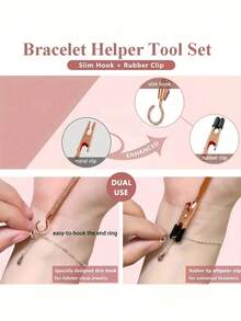 1/2pcs Jewelry Tool Set - Flat Nose Pliers And Serrated Pliers, Suitable For Bracelets, Necklaces, Watches, Stainless Steel Bracelet Clasp Auxiliary Tool - Multicolor - View 3