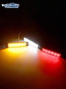 GLANBERT 8个/包 超亮6LED卡车侧灯，防水拖车卡车指示灯，12V 24V宽幅示廓灯，紧急警示灯，转向灯 - 彩色 - 查看 12