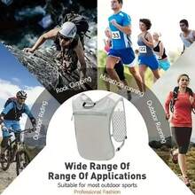 Ransel Kantung Air, Rompi Ransel Kantung Air Ringan untuk Lari, Rompi Lari Fungsional untuk Pria dan Wanita, Ransel Kantung Air Khusus untuk Aktivitas Luar Ruangan seperti Mendaki, Trekking, Bersepeda (Kantung Air Tidak Termasuk) - Light Grey - View 4