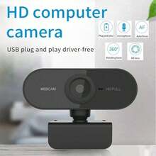 1080P HD Webcam, Built-In Microphone, Plug And Play USB Camera, 360° Rotation, Auto Focus And Low Light, Compatible With PC, Laptop, Smartphone, Home Gaming Console, Suitable For Live Streaming, Online Video Platforms, Internet Calling, Online Courses - View 2