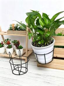 1/2/3Pcs Metal Hanging Planters - Perfect For Balcony, Garden, And Indoor Decor, Grow Succulents And Greenery On Hanging Racks - Multicolor - View 7