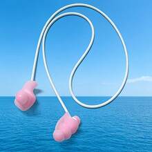 Lanyard Swimming Earplugs 3-Layer Waterproof Silicone Earplugs Can Be Hung Around Neck To Prevent Earplugs From Getting Lost Or Dropping Suitable For Swimming Rafting Water Park Bathing Ear Protection Against Water Entry - 彩色 - 查看 7
