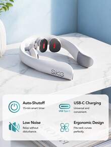 SKG K5-3 Pro Red Light Vibration Heating Neck Massager, Wireless Charging Wearable, 9-Level Pulse, 5 Massage Modes, App Control, Suitable For Home, Office, Travel, Unisex Gift - View 7