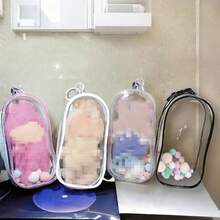 1pc Transparent Doll Storage Bag, PVC Dust-Proof Display Box, Portable Doll Carrying Bag & Backpack Charm, Large Capacity Plush Doll Storage Bag (Doll Not Included) - Multicolor - View 2