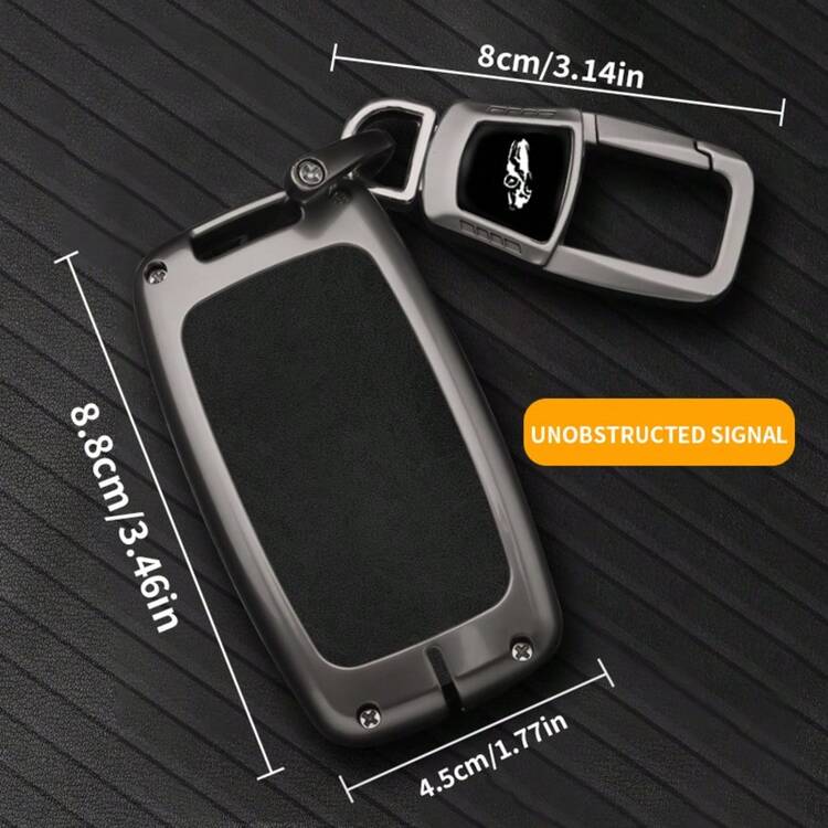 鋅合金汽車鑰匙殼保護套，適用於 Land Rover A9、Land Rover Range Rover Sport、Land Rover Evoque、Land Rover Freelander，附鑰匙環 - 圓環扣 - 查看 2