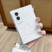 1件裝熱銷時尚純色可折疊手機保護殼 電鍍皺褶設計 全包覆防摔保護殼 適用於 Galaxy Z Fold 8 - 彩色 - 查看 17