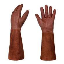 Guantes de jardin - Piel de vacuno de grado AB, color café S - Ver 1