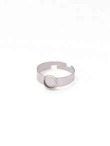5pcs Stainless Steel Round Open Rings Findings Resin Stone Blank Cabochon Cameo Ring Base For DIY Jewelry Making Accessories - DIY Ring - View 4