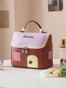 4pcs House-Shaped Waterproof Toiletry Bag With Compartments, Dopamine-Enhancing Travel Storage Bag, Large Capacity, Cute Desktop Organizer. - Multicolor - View 6