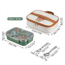 304 Stainless Steel Lunch Box With Compartments,Divided Bento Box, Leak-Proof Lunch Container, Portable Fruit Salad Food Storage Container,Dishwasher & Microwave Allowable,Suitable For Students Adults Use In School, Office, Picnic,Back To School - Multicolor - View 16
