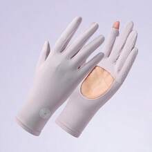 1 Pair Women's Summer Sun Protection Gloves, Anti-Slip Hollow Palm, UV Protection, Touchscreen Compatible, Breathable For Outdoor Sports, Driving And Cycling - A - View 12