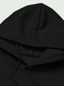 Hiver,Automne,Y2k,Letter Print_A_260707f6247e_15Dropped Shoulder Casual Hoodie For Womenmicheal Jackson - Black - View 3