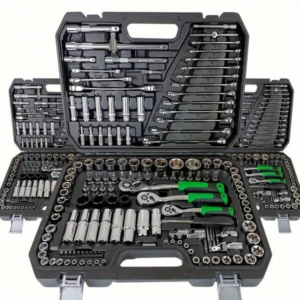 115/46件套終極汽車維修工具組－頂級棘輪扭力扳手與多功能螺絲起子組－超便攜全方位汽車、自行車與摩托車保養解決方案