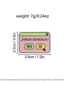 Pastel Pop Up Window Enamel Pin ¿FINGIR DEMENCIA? Sí Selected Spanish Sarcastic Meme Lapel Badge - Multicolor - View 2