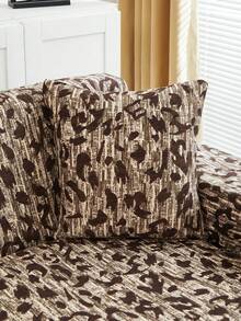 1pc Leopard Print Full Coverage Sofa Cover (Includes 1 Pillowcase) Modern Style Sofa Protector Suitable For Living Room Office Sofa Decoration - Camel - View 11
