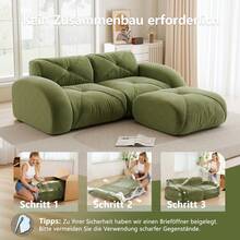 Modulärt Sofa, Modern 2-Sittarssoff med Häck, Grön - Grön 2-sits - Visa 6