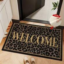 1pc Leopard Print Design Microfiber Bath Rug,Non-Slip And Soft Bathroom Floor Rugs,Doormat,Water Absorption Mat,Machine Washable,Low Pile,TPR Backing,Knit Fabric,ForBedroom,Kitchen, Entryway,Indoor Use,Accessories & Home Decor,Perfect New Home Gift. - B - View 4