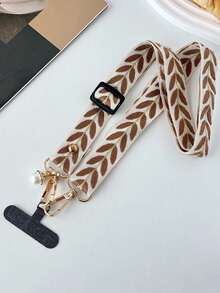 1 pieza Correa para teléfono de tela bordada con correa ajustable para el hombro, cadena colgante para funda de teléfono, tirante, correa para el hombro, parche fijo con hebilla para puerto de carga, anti-pérdida y anti-robo para mujeres - Multicolor - Ver 15