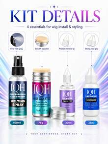 Wig Installation & Styling Kit, Lace Glue, Melting Spray, Hair Wax Stick And Glue Remover Set, Suitable For Lace Front Wigs, Edge Control, Flyaway Smoothing And Daily Wig Care - Wig Styling Kit - View 8
