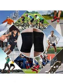2 Packs, Thickened Dance Sponge Knee Pads, Suitable For Sports And Fitness, Kneeling, Dancing, Fitness Protection, With Shock Absorption Function, Essential Knee Pad Accessories For The Gym, Providing Knee Support And Exercise Protection. - Black - View 5