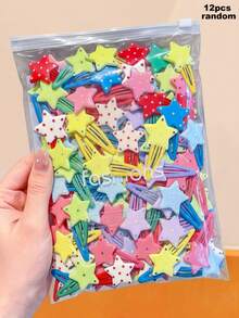 12/6pcs Multi-Color Polka Dot Star Water Drop BB Hair Clips, Durable & No Hair Pulling, Sweet & Cute Hair Accessories - Suitable For Women And Girls, Daily, School, Party, Vacation - Multicolor - View 11